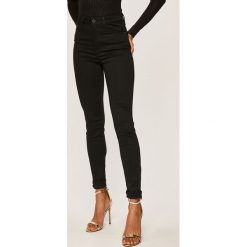 Marciano Guess - Spodnie. Czarne spodnie damskie MARCIANO GUESS, z aplikacjami, z elastanu, z podwyższonym stanem. W wyprzedaży za 329,90 zł.