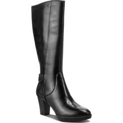 Kozaki TAMARIS - 1-25525-21 Black 001. Czarne buty zimowe damskie Tamaris, ze skóry, przed kolano, na wysokim obcasie, na obcasie. Za 499,90 zł.