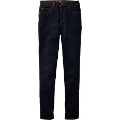 Dżinsy chłopięce Slim Fit bonprix ciemnoniebieski "stone". Niebieskie spodnie chłopięce bonprix, bez wzorów, z jeansu. Za 74,99 zł.