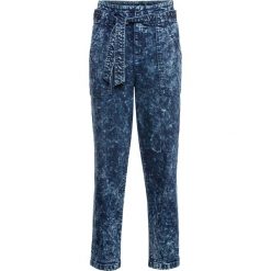 Dżinsy "paperbag" bonprix niebieski "stone”. Niebieskie jeansy damskie bonprix. Za 109,99 zł.