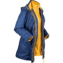 Płaszcz outdoorowy funkcyjny 3 w 1 bonprix kobaltowy - żółty curry. Niebieskie płaszcze damskie bonprix, s, z polaru. Za 299,99 zł.
