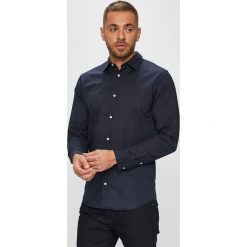 Jack & Jones - Koszula. Czarne koszule męskie na spinki Jack & Jones, l, z bawełny, z klasycznym kołnierzykiem, z długim rękawem. W wyprzedaży za 89,90 zł.