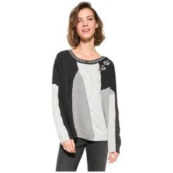 Desigual Panie sweter jers Sami 17WWJFA8 2042 (rozmiar S). Szare swetry damskie Desigual, s, bez wzorów, eleganckie, bez rękawów, bez kaptura. W wyprzedaży za 202,00 zł.