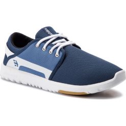 Sneakersy ETNIES - Scout 4101000419 Navy/White/Blue 474. Niebieskie sneakersy męskie Etnies, na co dzień, bez wzorów, ze skóry ekologicznej, klasyczne, bez zapięcia. W wyprzedaży za 199,00 zł.