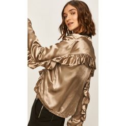 Answear - Kurtka bomber. Żółte kurtki damskie ANSWEAR, s, bez wzorów, z wiskozy, krótkie. W wyprzedaży za 129,90 zł.