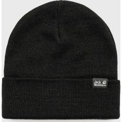 Jack Wolfskin - Czapka. Czarne czapki zimowe męskie Jack Wolfskin, z dzianiny. W wyprzedaży za 59,90 zł.