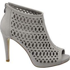 Szpilki: szpilki damskie peep-toe Catwalk popielate