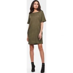 G-Star Raw - Sukienka. Zielone sukienki damskie G-Star RAW, na co dzień, xs, bez wzorów, z bawełny, retro, z okrągłym kołnierzem, z krótkim rękawem, krótkie, mini, proste. Za 329,90 zł.