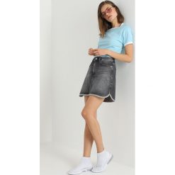 Calvin Klein Jeans MINI WESTERN Spódnica trapezowa alcamo black. Szare minispódniczki Calvin Klein Jeans, z bawełny, trapezowe. Za 399,00 zł.