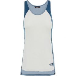 Top sportowy "Invene" w kolorze kremowo-niebieskim. Niebieskie topy damskie The North Face, Jack Wolfskin, Icepeak & Co., xl, z nadrukiem, z materiału, z okrągłym kołnierzem. W wyprzedaży za 87,95 zł.