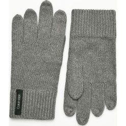 Calvin Klein - Rękawiczki. Szare rękawiczki męskie marki Calvin Klein, z bawełny. W wyprzedaży za 129,90 zł.