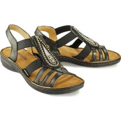 ARTIKER RELAKS 44C2732 czarny, sandały damskie. Czarne koturny damskie Artiker Relaks, bez obcasa, na koturnie, bez zapięcia. Za 169,90 zł.