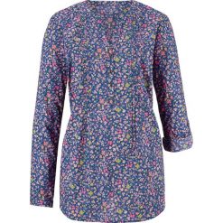 Tunika bluzkowa, długi rękaw bonprix kobaltowy w kwiaty. Niebieskie tuniki damskie bonprix, w kwiaty. Za 74,99 zł.