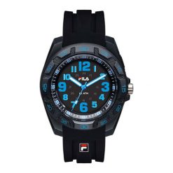 Zegarek "FILA38-091-002" w kolorze czarnym. Czarne, analogowe zegarki męskie marki Fila, sztuczne. W wyprzedaży za 109,95 zł.