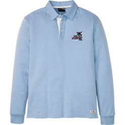 Shirt polo z nadrukiem, długi rękaw bonprix niebieski melanż. Niebieskie koszulki męskie bonprix, xl, z nadrukiem, polo, z długim rękawem, długie. Za 64,99 zł.