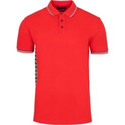 Koszulka Polo Trussardi Jeans. Czerwone koszulki męskie xl, bez wzorów, z jeansu, klasyczne, polo, bez rękawów. Za 189,00 zł.