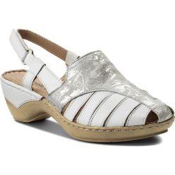 Sandały CAPRICE - 9-28207-20 White Multi 103. Szare klapki damskie marki Caprice, bez wzorów, ze skóry, bez obcasa, na obcasie. W wyprzedaży za 169,00 zł.