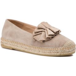 Espadryle KANNA - 19KV9006 Ante Taupe. Brązowe espadryle damskie marki Kanna, z aplikacjami, ze skóry, bez obcasa, na płaskiej podeszwie. Za 399,00 zł.
