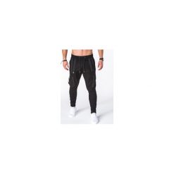 Joggery męskie: SPODNIE MĘSKIE JOGGERY P671 – CZARNE