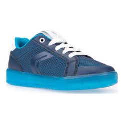Geox Tenisówki Chłopięce Kommodor 33 Niebieskie. Niebieskie buty chłopięce sportowe marki Geox, z materiału. W wyprzedaży za 189,00 zł.