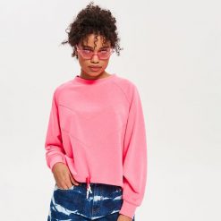 Neonowa bluza - Różowy. Różowe bluzy damskie Reserved, s, bez wzorów, bez rękawów, bez kaptura. Za 89,99 zł.