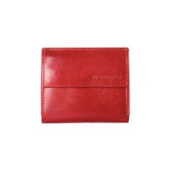 Portfele damskie: Skórzany portfel w kolorze czerwonym – (S)11 x (W)9,5 cm