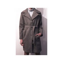 Wełniany płaszcz CLASSY BROWN. Pomarańczowe płaszcze damskie s, z aplikacjami, z wełny, klasyczne. Za 549,45 zł.
