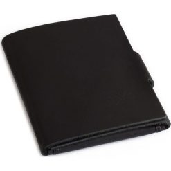 Portfele damskie: Woox Skórzany Portfel/Etui Na Karty Unisex | Handmade | Czarny Moneta Medius Ater – – – 8595564773856