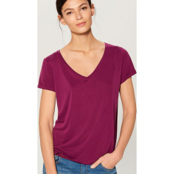 Koszulka basic - Fioletowy. Fioletowe t-shirty damskie Mohito, l. Za 59,99 zł.