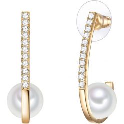 Pozłacane kolczyki-wkrętki z perłami. Żółte kolczyki damskie The Pacific Pearl Company, Nova Pearls Copenhagen & Co., z perłą, złote. W wyprzedaży za 57,95 zł.