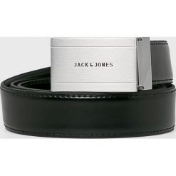 Jack & Jones - Pasek skórzany. Czarne paski męskie Jack & Jones, w paski, z materiału. Za 169,90 zł.
