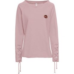 Bluza ze sznurowaniem bonprix stary jasnoróżowy. Różowe bluzy damskie bonprix, bez wzorów, bez rękawów, bez kaptura. Za 49,99 zł.