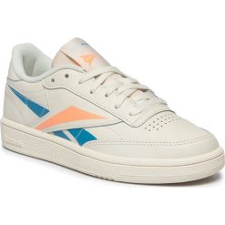 Buty Reebok - Club C 85 DV7247 Chalk/Cyan/Sunglo. Białe buty sportowe damskie Reebok, bez wzorów, ze skóry, sportowe, tenisowe, reebok club. W wyprzedaży za 229,00 zł.