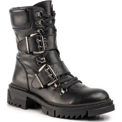 Trapery Eva Minge EM-37-06-000400. Czarne buty trekkingowe damskie Eva Minge, bez obcasa, bez zapięcia. W wyprzedaży za 409,00 zł.