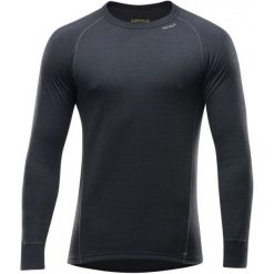 Devold koszulka męska Duo Active czarny L. Czarne koszulki męskie termoaktywne Devold, m, bez wzorów, z wełny, bez kołnierzyka, z długim rękawem, długie, outdoorowe. W wyprzedaży za 259,00 zł.