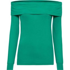 Shirt "carmen" bonprix zielony. Zielone koszulki damskie marki bonprix, bez wzorów, bez kołnierzyka. Za 49,99 zł.