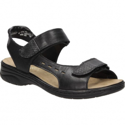 Sandały Rieker 64569-00. Czarne sandały damskie marki Rieker, z materiału. Za 238,99 zł.