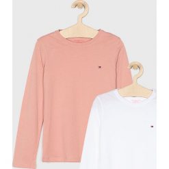 Tommy Hilfiger - Longsleeve dziecięcy (2- pack) 128-164 cm. Różowe bluzki dziewczęce TOMMY HILFIGER, bez wzorów, z bawełny, z okrągłym kołnierzem, z długim rękawem, długie, bez kaptura. Za 129,90 zł.