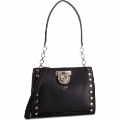 Torebka GUESS - HWVG71 77140 BLACK. Czarne torebki klasyczne damskie Guess, z aplikacjami, ze skóry ekologicznej. Za 599,00 zł.