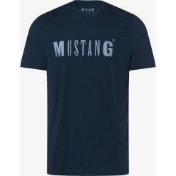 Mustang - T-shirt męski, niebieski. Niebieskie t-shirty męskie Mustang, xl, z napisami, z bawełny, bez kołnierzyka. Za 69,95 zł.