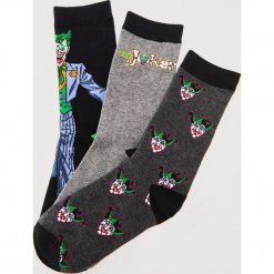 3 pack skarpet The Joker - Wielobarwn. Szare kapcie męskie marki House, bez wzorów. W wyprzedaży za 25,99 zł.