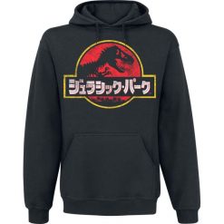 Bluzy męskie: Jurassic Park Japanese Logo Bluza z kapturem czarny
