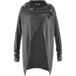 Lekki sweter rozpinany w ludowym stylu bonprix szary melanż. Szare kardigany damskie bonprix, z wiskozy. Za 59,99 zł.
