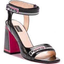 Sandały PINKO - Rame Sandalo PE 19 BLKS1 1H20L8 Y5AT Black Z99. Czarne klapki damskie marki Pinko, bez wzorów, ze skóry, bez obcasa, na obcasie. Za 1529,00 zł.