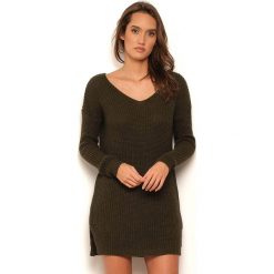 Sukienka "Colline" w kolorze khaki. Brązowe sukienki damskie Manoukian, s, z okrągłym kołnierzem, midi, proste. W wyprzedaży za 109,95 zł.