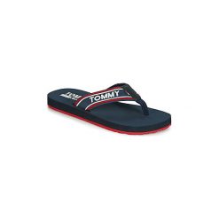 Klapki Tommy Jeans STRIPE. Niebieskie kapcie męskie Tommy Jeans, z jeansu. Za 119,20 zł.