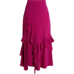 Vince Camuto TIERED RUFFLED FRONT SKIRT Długa spódnica fuchsia fury. Czerwone długie spódnice Vince Camuto, z elastanu. Za 419,00 zł.