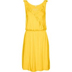 Sukienka shirtowa bonprix żółty ananasowy. Żółte sukienki damskie bonprix, bez wzorów, bez kołnierzyka, bez rękawów. Za 74,99 zł.