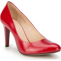 Szpilki ze skóry licowej. Czarne szpilki Wittchen, na co dzień, z aplikacjami, ze skóry, eleganckie, bez obcasa, na obcasie, bez zapięcia. W wyprzedaży za 299,90 zł.