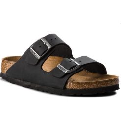 Klapki BIRKENSTOCK - Arizona Bs 0552113 Black. Czarne klapki damskie Birkenstock, bez wzorów, ze skóry, bez obcasa. Za 339,00 zł.
